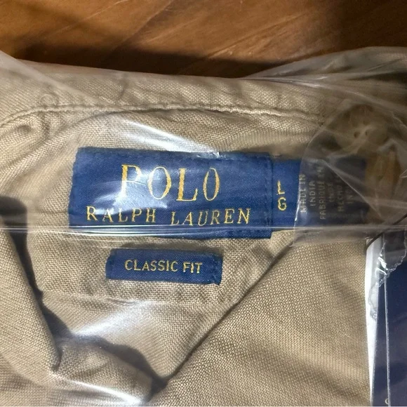 Polo Ralph Lauren Garment-Dyed Oxford Overshirt Surrey Tan Full Zip Size Large